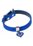 Tatrapet Lurex blue collar decorated - heart 1,5 x 37 cm
