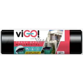 viGO! Garbage bags black extra thick, 140 µ, 120 liters 60 x 110 cm, 5 pieces