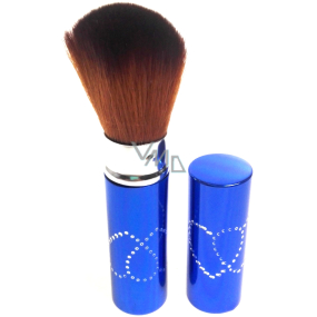 Cosmetic brush with synthetic bristles for powder with cap blue 11 cm 30450-06
