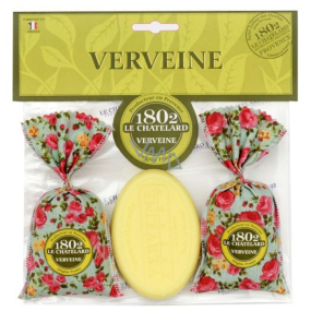 Le Chatelard Verbena and Lemon cloth bag filled with a fragrant mixture 2 x 18 g + Marselle oval toilet soap 100 g, cosmetic set