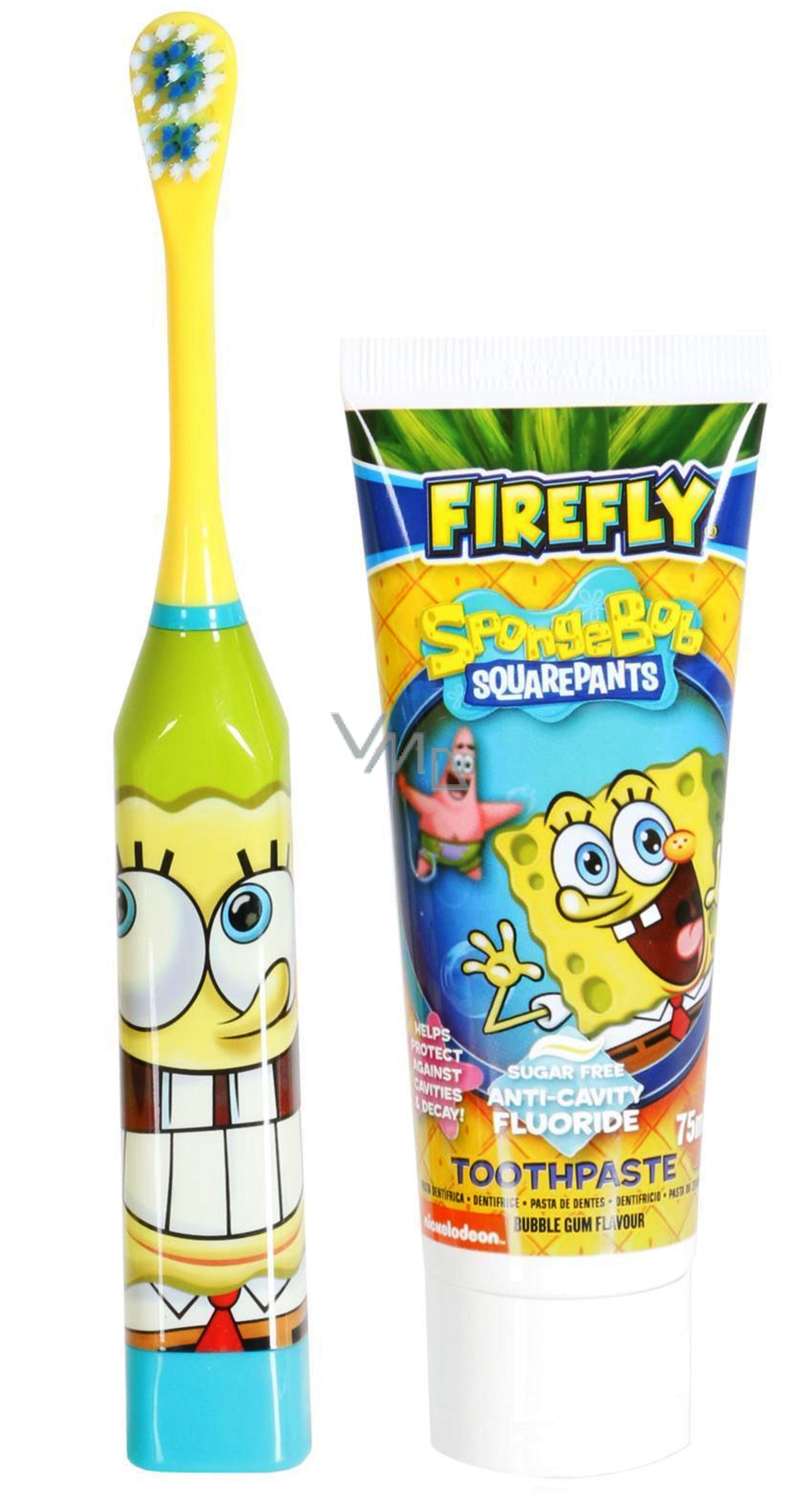SpongeBob Electric toothbrush soft + Bubble gum toothpaste 75 ml for  children - VMD parfumerie - drogerie