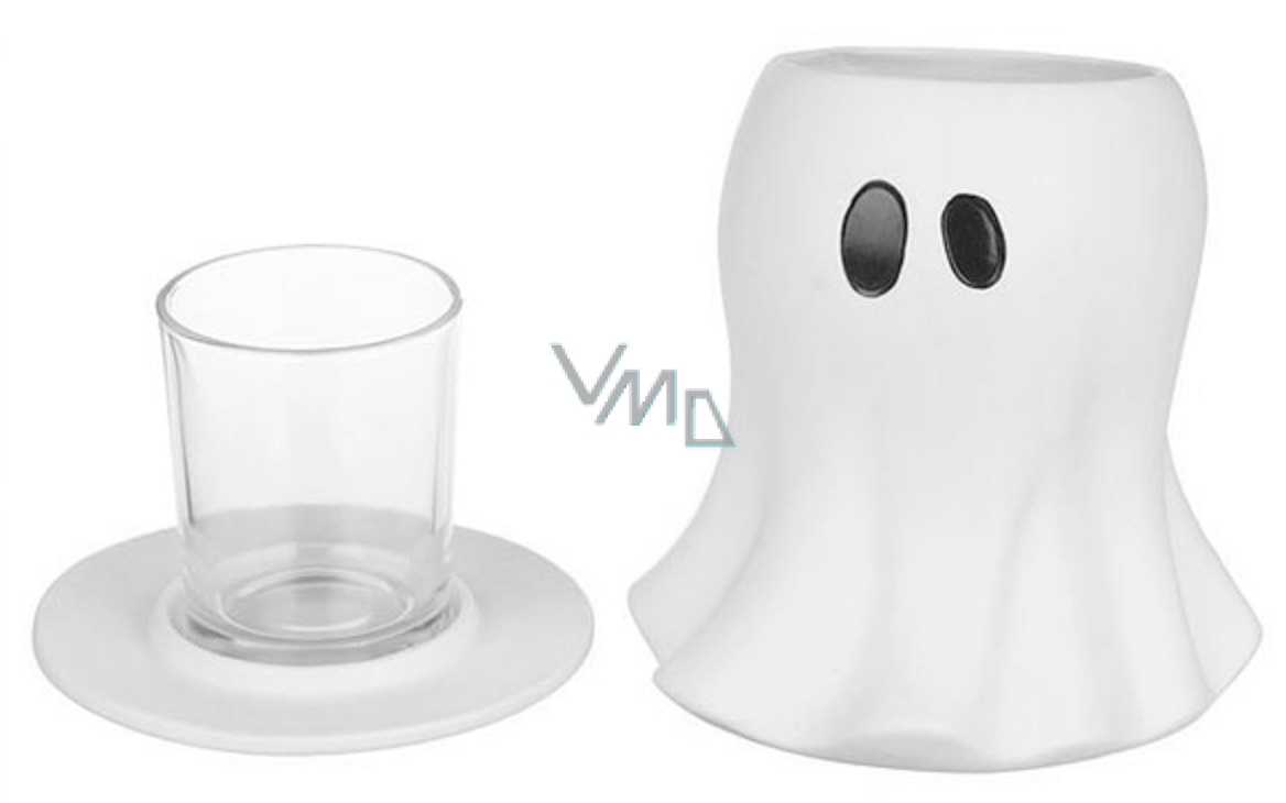 Yankee Candle GHOST Tea Light Holders Large & Small Set White Halloween New 