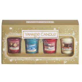 Yankee Candle Winter Miracle + Gingerbread with Icing + Shining Star + Icy Blue Spruce, Votive Scented Candle 4 x 49 g Christmas Gift Set