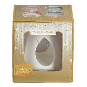 Yankee Candle Icy Blue Spruce + Winter Miracle + Gingerbread with Glaze Scented Wax for Aroma Lamp 22 gx 4 Pieces + Aroma Lamp Christmas Gift Set