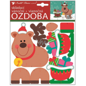 Folding paper ornament Christmas reindeer 23 x 19 cm