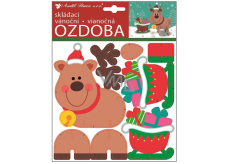 Folding paper ornament Christmas reindeer 23 x 19 cm