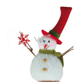 Snowman with a snowflake standing 15 cm