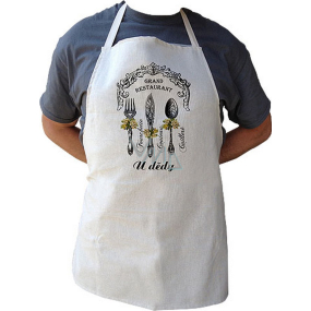 Bohemia Gifts Kitchen apron with Grand restaurant Děda print, length 75 cm