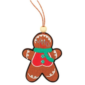 Gingerbread from felt stick figure colored for hanging 9 cm