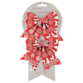 Bows red with Norwegian pattern 13 cm, 2 pieces