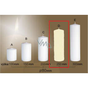 Lima Gastro smooth candle ivory cylinder 80 x 300 mm 1 piece