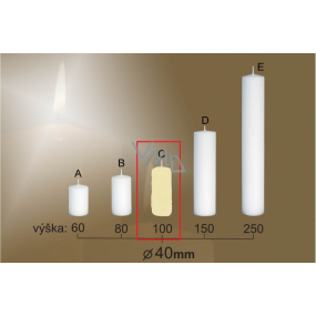 Lima Gastro smooth candle ivory cylinder 40 x 100 mm 1 piece