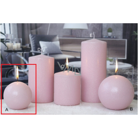 Lima Ice pastel candle pink ball 80 mm 1 piece