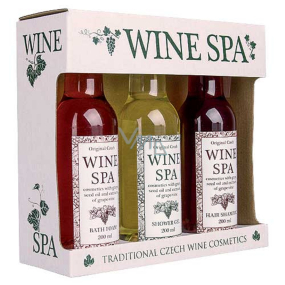Bohemia Gifts Wine Spa Wine cosmetics Grape oil and vine extract shower gel 200 ml + hair shampoo.200 ml + bath foam 200 ml, cosmetic set