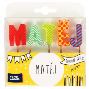 Albi Cake Candles Name - Matěj, 2.5 cm