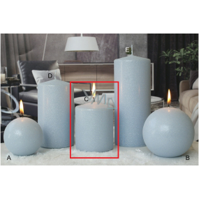 Lima Ice pastel candle light blue cylinder 80 x 100 mm 1 piece
