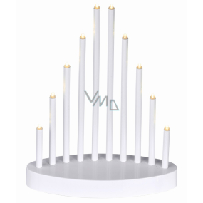 Emos Lighting candlestick white pyramid 20 x 24.5 cm, 10 LEDs, warm white