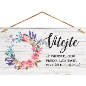 Bohemia Gifts Decorative painting for hanging Welcome 13 x 24 cm