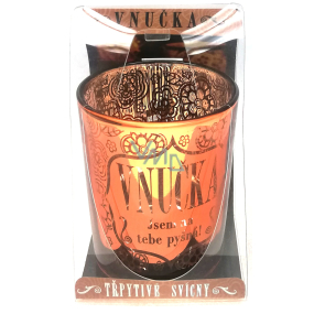 Albi Shimmering Candlestick made of Glass for Tea Candle Granddaughter I am proud of you, 7 cm