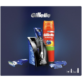 Gillette Styler Multi-Purpose Shaver + 3-piece Adapter + Fusion5 Ultra Sensitive Shaving Gel 200ml + Stand, Cosmetic Set for Men