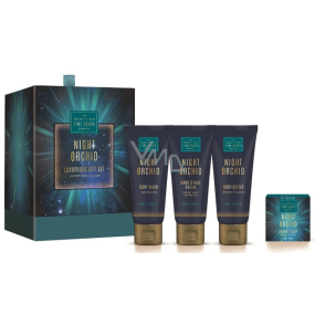 Scottish Fine Soaps Night Orchid Body Butter 75 ml + hand and nail cream 75 ml + cleansing gel 75 ml + gentle soap 40 g, luxury cosmetic set