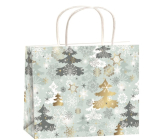 Angel Gift paper bag 23 x 18 x 10 cm silver-trees M horizon