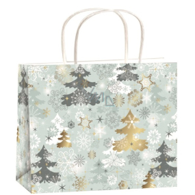 Angel Gift paper bag 23 x 18 x 10 cm silver-trees M horizon