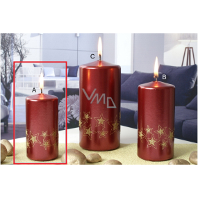 Lima Starlight candle red / gold 50 x 100 mm 1 piece