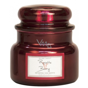 Village Candle Rose and Red Fruit - Rosette Berry scented candle in glass 2 wicks 262 g
