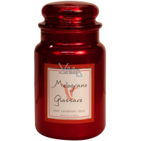 Village Candle Refreshing pomegranate - Melograno Glassare scented candle in glass 2 wicks 602 g