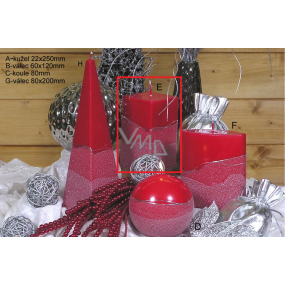 Lima Artic Candle Red Prism 65 x 120 mm 1 Piece