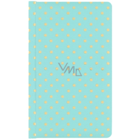 Albi Deluxe Block Gold polka dots lined, turquoise 9.5 cm x 15.5 cm x 1.5 cm