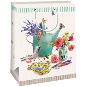 Ditipo Kraft gift bag 22 x 10 x 29 cm white, green teapot
