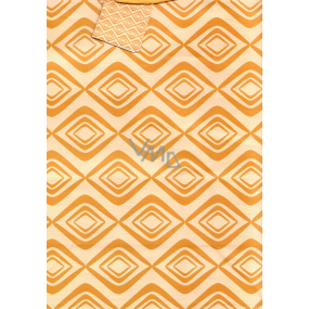 Nekupto Gift paper bag 32.5 x 26 x 13 cm Orange patterns 1625 01 KFL