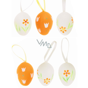 Plastic eggs for hanging 4 cm, 6 pieces in a bag