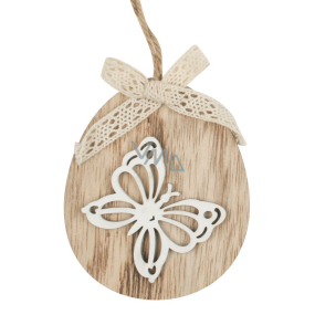 Oval butterfly for hanging wooden 11 cm