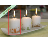 Lima Bunnies in the grass orange candle white cylinder 50 x 70 mm 1 piece