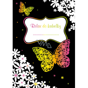Ditipo Relax for handbag Butterflies and flowers creative notebook 16 sheets, format A6 15 x 10.5 cm