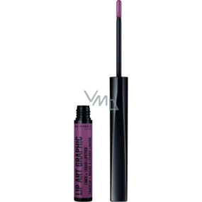 Rimmel London Lip Art Graphic contouring pencil + liquid lipstick 2in1 220 Violet Vandal 1.8 ml