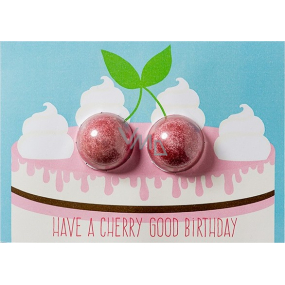 Bomb Cosmetics Cherry Good Birthday Sparkling greeting card with ballistics 40 g