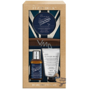 Baylis & Harding Men Ginger and Lime beard shampoo 100 ml + skin cleansing gel 50 ml + beard wax 50 ml + comb, cosmetic set for men