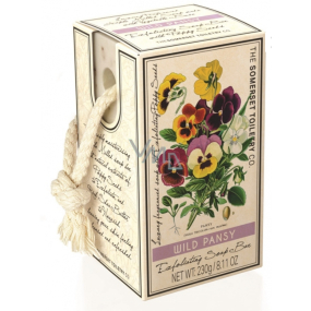 Somerset Toiletry Pansy luxury scrub soap on a string 230 g
