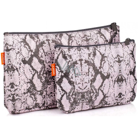 Diva & Nice Cosmetic handbag pink / black small 19 x 14 cm, large 29 x 19 cm, set of 2 90119