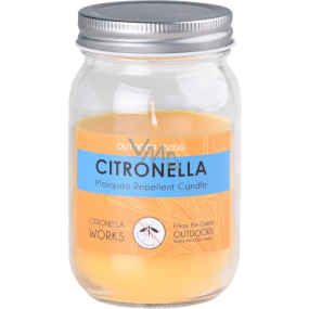 Citronella Repellent scented candle against mosquitoes, in glass, tin lid 80 x 130 mm