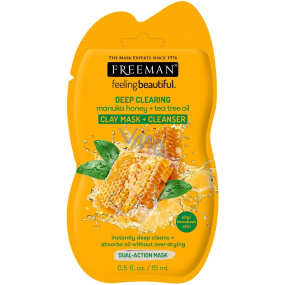 Freeman Feeling Beautiful Manuko honey and Tea Tree oil kaolin cleansing clay mask for oily and damaged skin 15 ml