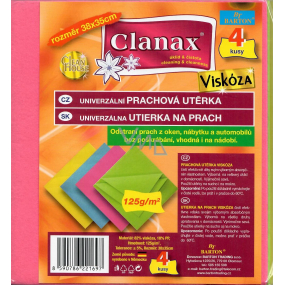Clanax Universal dust cloth viscose 35 x 38 cm 125 g / m2 4 pieces