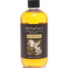 Millefiori Milano Natural Legni e Fiori d Arancio - Wood and Orange flowers Diffuser refill for incense stalks 250 ml