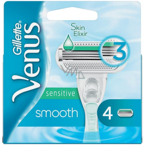 Gillette Venus Smooth Sensitive Replacement Head with 3 blades 4 pieces for women