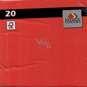 Fasana Paper napkins 3 ply 33 x 33 cm 20 pieces colored red