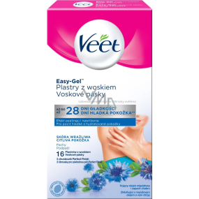 Veet Easy-Gel Underarm depilatory wax strips for sensitive skin 16 pieces